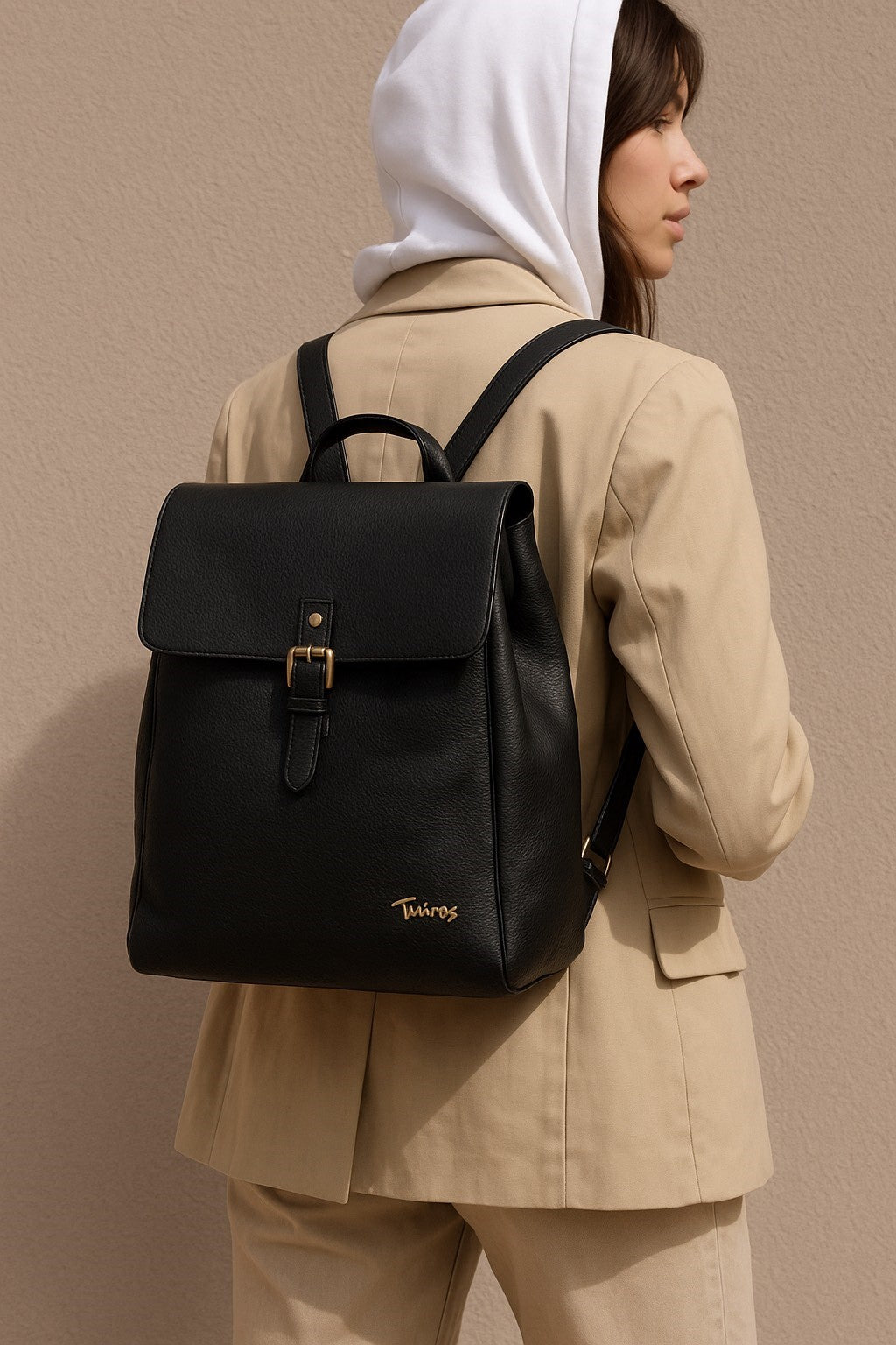Terra Leather Messenger Backpack