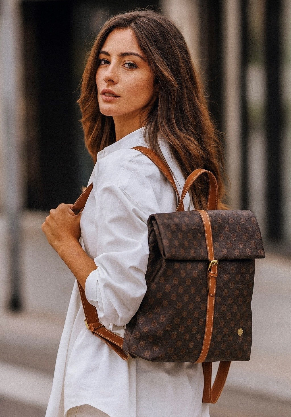 Backpack with lid Olivia