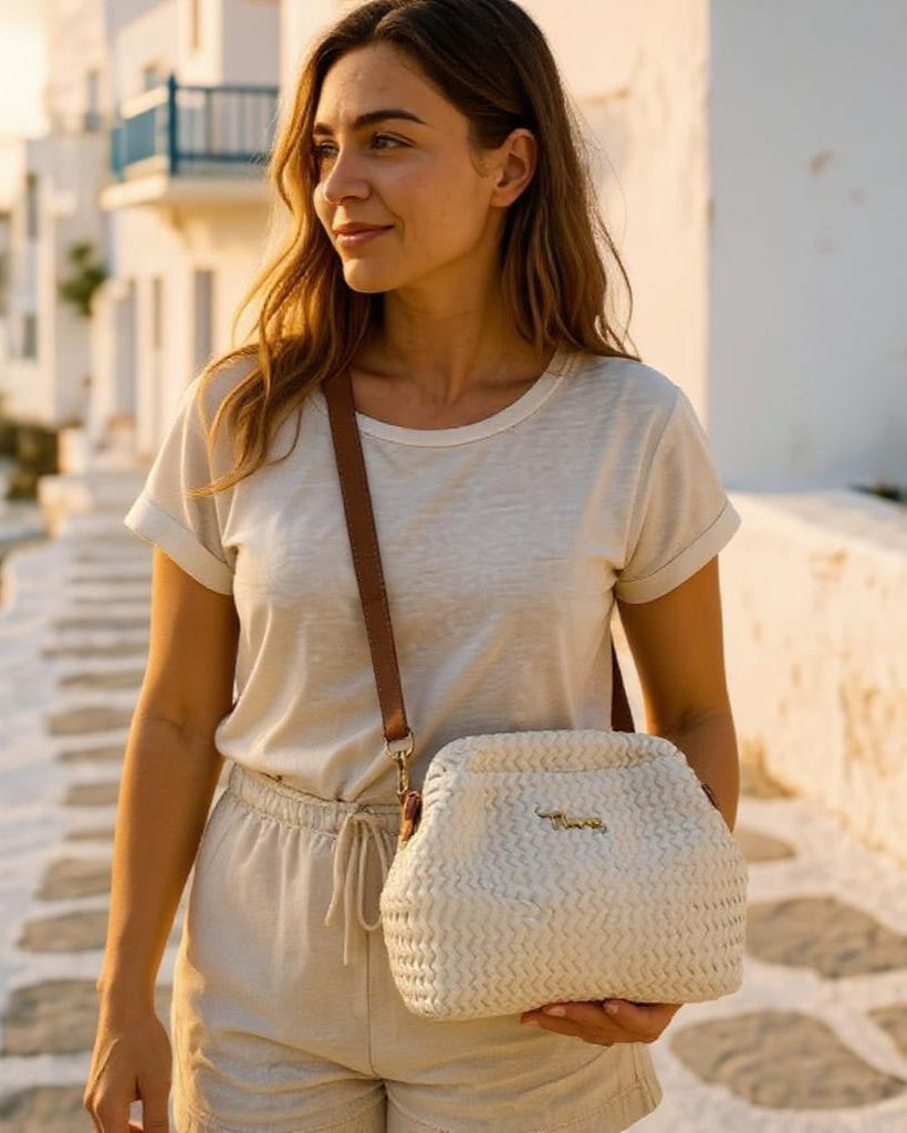STRAW BAG ώμου και χιαστί