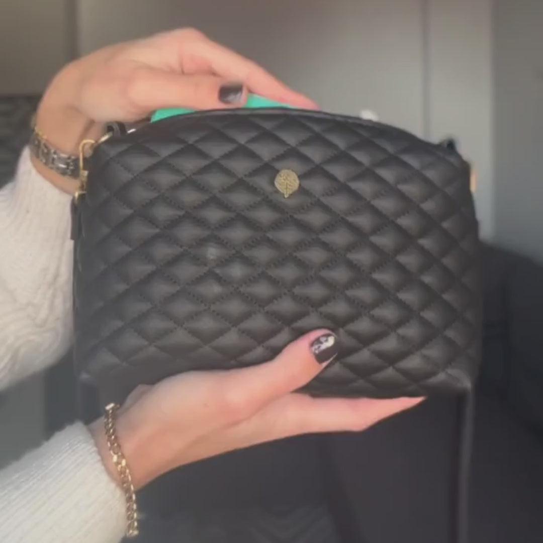 Quilted crossbody glam bag